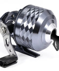 Side view of Spincast Fishing Reel With All Metal Gears And 3.9 To 1 High Speed Ten Pound Drag Push Button Casting For Bass Trout And Catfish Left Or Right Hand Retrieve Includes Monofilament Line Built Tough For Freshwater.