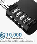 Close-up of Two Pack 2.6 Inch Long Shackle 4 Digit Outdoor Waterproof Padlock combination dials showing numbers 1-3-4.