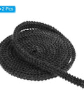 Black flat graphite fiberglass stove gasket rope, 2-piece coil for wood stove doors