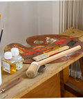 Wood Handle Pig Bristle Paint Brush For Acrylics Stain And Wall Painting Awesome For DIY Furniture And House Projects on paint palette