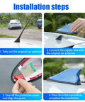 Installation steps for Shark Fin Antenna Cover With Adhesive Tape Universal Roof Aerial Base No Drill Needed For AM FM Radio Signals Fits Cars SUVs Trucks Black Easy Install Exterior Car Accessory