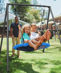 Heavy Duty Saucer Swing With Frame For Backyard Fun And Safe Outdoor Play 440 Pound Capacity Sturdy Frame Stand outdoor use with kids
