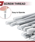 Close-up of screw thread on 48 Piece Set 10G Bicycle Spokes 260mm For Road And Mountain Bikes Carbon Steel Galvanized Silver Tone