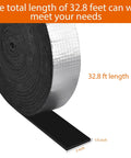 Self Adhesive Foam Pipe Insulation Tape 2 Inch Wide By 33 Feet Outdoor Aluminum Foil Finish Easy Peel And Stick Winter Freeze Protection Weatherproof Waterproof Fire Resistant Wrap For Exterior Pipes shown unrolled with measurements