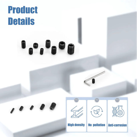 Stainless Steel Allen Head Cup Point Set Screws Kit For Doors And Lighting 786 Piece Metric M2.5 M3 M4 M5 M6 M8 Assortment details