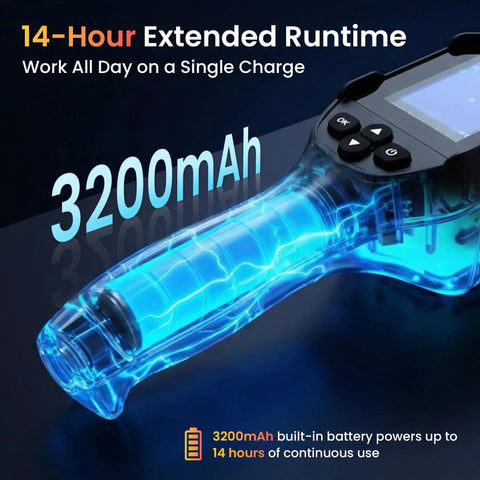 3200mAh battery feature of Infrared Thermal Camera For Home Inspection 240x240 TISR Sensor Pro Grade 14 Hour Battery 25Hz