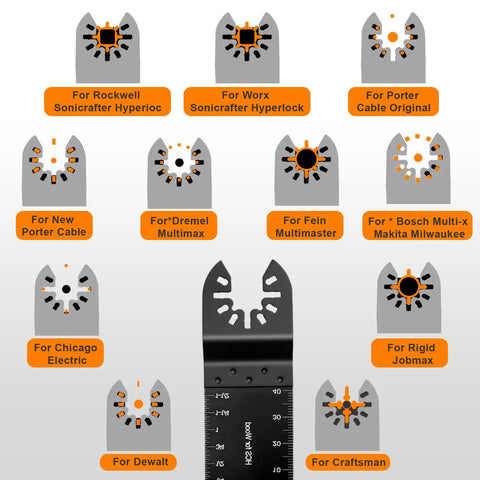Heavy Duty 50 Pack Oscillating Tool Blades Set, Universal Titanium Multitool Blades For Metal, compatible with multiple brands