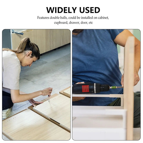 People installing cabinet with Heavy Duty Cabinet Spring Catch Lock With Double Ball Rollers, secure closure demonstration