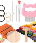 No-Fuss Mini Darning Loom Kit With 50 Color Threads For Quick Sock And Jeans Repairs, Includes Darning Mushroom Egg, Tools