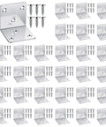 Heavy Duty 2X2 L Brackets With 30 Piece Kit Of Cold Rolled Steel Corner Supports And Matching Screw Sets for DIY projects.