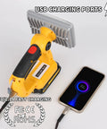 20V Max LED Work Light Flashlight For Dewalt Battery 20W Bright Flood Light showing USB charging with smartphone