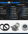 Engine Serpentine Drive Belt Kit Fit 2018 To 2024 Toyota Sienna Lexus RX350 Avalon ES350 3 5L V6 Replace 90K39424A Premium Heavy Duty Drive Belt Compatible With OEM Specs Ensures Smooth Alternator Action And AC Performance Runs Like A Dream. belt, tensioner, and idler pulley shown