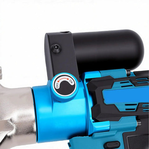 Close-up of LiebeWH 18V Cordless Electric Hydraulic crimper's control switch and mechanism for easy operation.