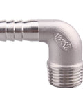 1/2 in hose barb x 1/2 in male NPT stainless steel 90-degree elbow