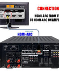 KA-3000ProII 3000W Karaoke Mixing Amplifier showing HDMI-ARC connection from TV to amplifier