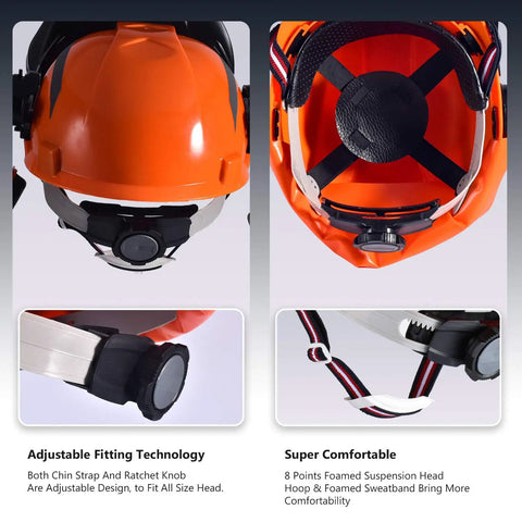 Chainsaw Helmet With Face Shield And Ear Muffs For Logging And Tree Cutting ANSI Certified Forestry Hard Hat interior view