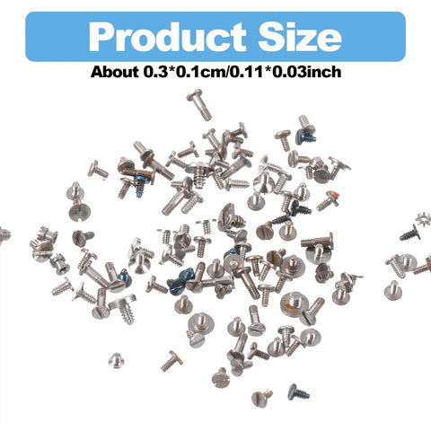100Pcs Watch Battery Clamp Screws Set For Micro Screw Replacement In Watches, shown with varied sizes on white background.