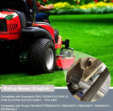 Beefed Up Heavy Duty Steering Arm Drag Link Replacement For Riding Mowers And Lawn Tractors 16.25 Inch With Adjustable Tie Rod End Fits Craftsman Husqvarna Poulan Roper Weedeater Sears LT1000 LT2000 LTX1000 on riding mower