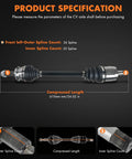 Smooth Ride Front Left CV Axle Half Shaft Assembly Stops Greasy Seals And Grinding Clicks For 2006 To 2015 Honda Civic Eighteen Liter Automatic Transmission Replacement specifications with spline counts.
