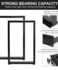 Beefy 28 Inch Heavy Duty Metal Desk Legs 2 Pack For Rectangle Tables, Industrial Black Cast Iron, showing design and features.