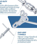 Close-up of Rear Axle Bearing Puller Tool Set with Slide Hammer Yoke, showing chrome finish and easy-grip T-handle.