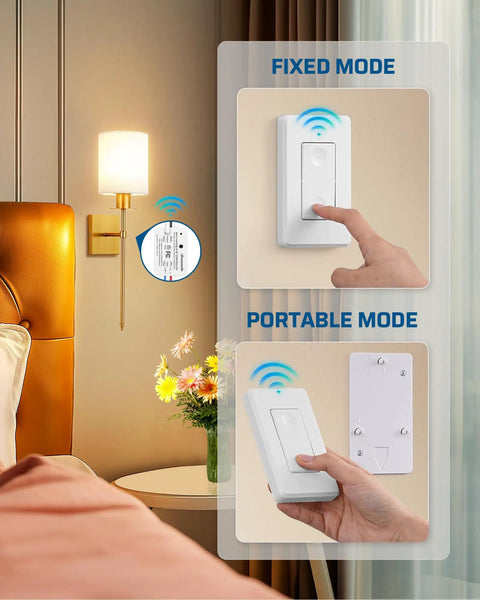 Wireless Light Switch And Receiver Kit No Wiring Required Hassle Free Setup Remote Control Wall Switch demonstration.