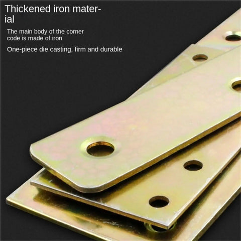 Rock Solid L Bracket Corner Brace 100 Pcs Nickel Plated Steel Mending Plates For Furniture Repair And Shelf Support angled view of thickened iron corner brackets.