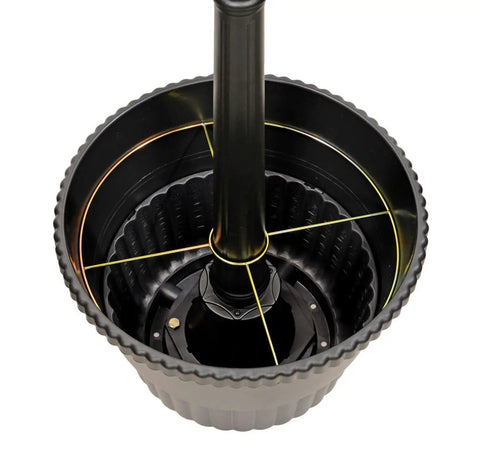 Base and planter of 84 Inch Solar Powered Led Lamp Post With 18.5 Inch Planter No Wiring Needed Outdoor Garden Light