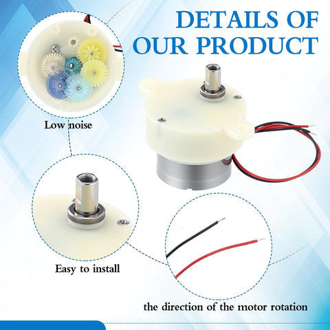 Details of Six Pack 6V DC Gear Motors 5RPM Slow Speed High Torque Micro Gearbox With 2 Wire Connection for Robotics