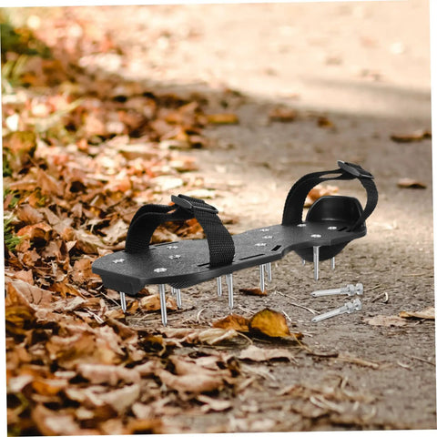 Heavy Duty Lawn Aerator Shoes With Metal Spikes For Easy Soil Loosening And Lawn Aeration Durable Rugged Yard Tool