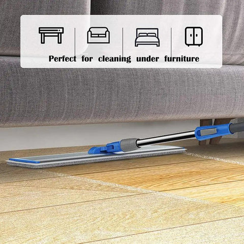 Heavy Duty 24 Inch Microfiber Flat Floor Mop With Adjustable Handle And 4 Washable Mop Cloths, Extendable Stainless Steel Pole, Clean Floors Like A Boss On Hardwood, Tile, And Concrete Without Bending