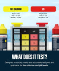 Image showing test kit with bottles for free chlorine and pH levels, ideal for backyard pool and spa water testing.