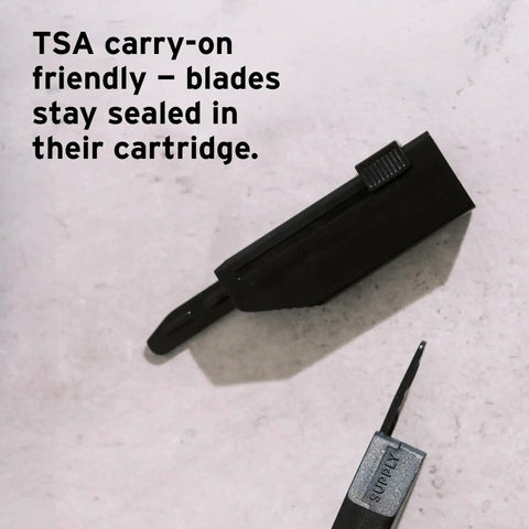 TSA carry-on friendly packaging for Single Edge SE Blade Refills For Men 8 Pack Japanese Made Stainless Steel Injector Razor Blades For Daily Shaves