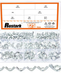 Top Notch 125PC Carbon Steel White Zinc Butterfly Wing Nuts Assortment Kit showing M3 to M10 sizes in clear organizer.