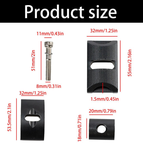 Aluminum Alloy Seatpost Head For Bike Secure Seatpost Clamp Seat Rod Connector For Mountain And Road Bikes Lightweight Rust Resistant Easy Install Black with dimensions
