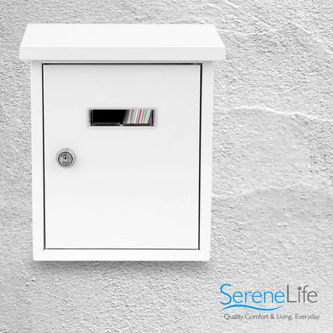 Weatherproof Wall Mount Locking Mailbox With Galvanized Steel Drop Box And Metal Flap For Mail Letters Newspapers Packages And Money