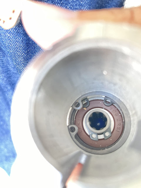 Interior view showing connection of Bevel Gear Replacement Kit For Husqvarna That Fits 324LX 324LDX 326LS 326LX 326L 525L 525LST