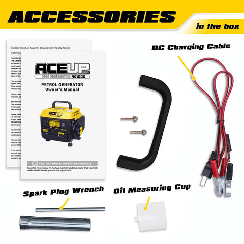 Accessories for Portable 1200 Watt Gas Powered Generator For Camping And Home Use Ultralight 35 Pound Design