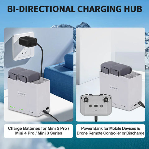 Smart Two Way Charging Hub For Mini Drone Series Pro Models BiDirectional Battery Charger with dual channels and remote