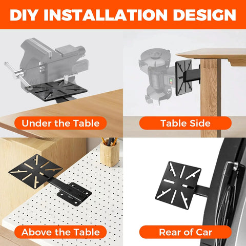 DIY installation options for Straight Up Heavy Duty Carbon Steel Bench Vise And Grinder Table Mount featuring rock solid grip.