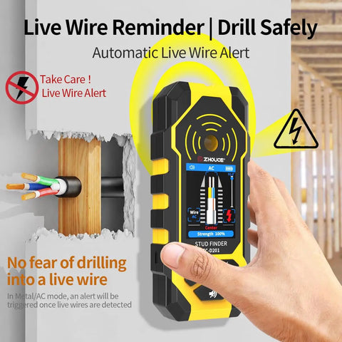 Heavy Duty 4 In 1 Stud Finder Wall Scanner With Digital Hd Screen And Deep Scan Mode For Dead On Accuracy To Spot Wood Stude/s Metal Live Ac Wires Inside Drywall Rechargeable Build For Zero Headache Wall Repairs
