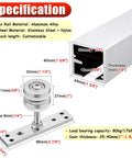 Specification details for Bi-Folding Barn Door Hardware Sliding Track Kit For Double Wood Doors Beefy Heavy Duty Steel Rail