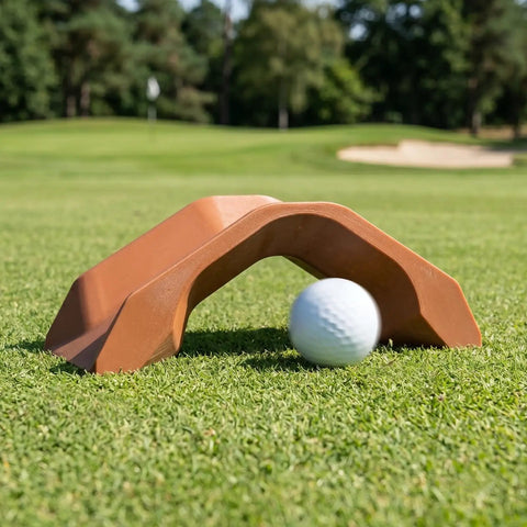 Mini Golf Obstacle Arch For Backyard Putting Green, Portable Challenge Course, over or under shot option featuring golf ball