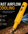 No Fuss Cordless Electric Wood Carving Tool With Kickass Battery Life And Hella Smooth Blade Swaps for cooled operation and durability.