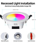 ZigBee 4 Inch Smart Recessed LED Downlights RGBWW Color Ambiance Dimmable Retrofit Can Lights installation diagram