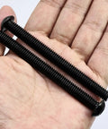 Built Tough 5/16-18 By 3-1/2 Inch Button Head Socket Cap Screws Made From Top Shelf 304 Stainless Steel With Long Lasting Black Oxide Shield And Snug Allen Hex Drive For No Hassle Jobsite Work Pack Of 10 in hand.