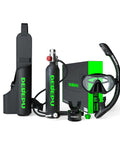 1L Mini Scuba Tank With Snorkel Mask, Pony Bottle Backup Air Cylinder For Diving And Emergency Rescue, featuring components