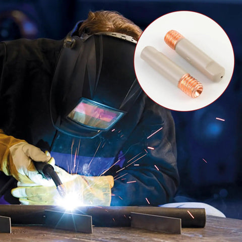 Premium Welding Knight 10 Piece Kit Features Non Stick Coated Ceramic Nozzles And Contact Tips For.035" Wire in action during welding.