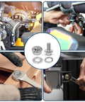 Vifmy 1/4-20 stainless flange-head bolts kit (248 pcs) with nuts and washers; collage shows front display, side installation, and close-up bolt.
