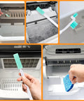 Ten Piece Ice Maker Cleaning Brush Set With Scrub Sponge And Bendable Elbow Right Angle and pipe brushes for tight spots